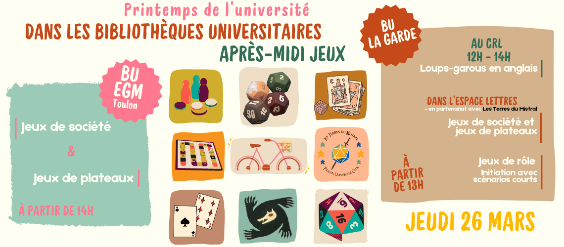 Jeudi 26 mars : Printemps de l'université dans les BU 